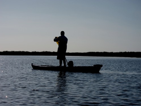 Austin Orr scanning the water for signs of life